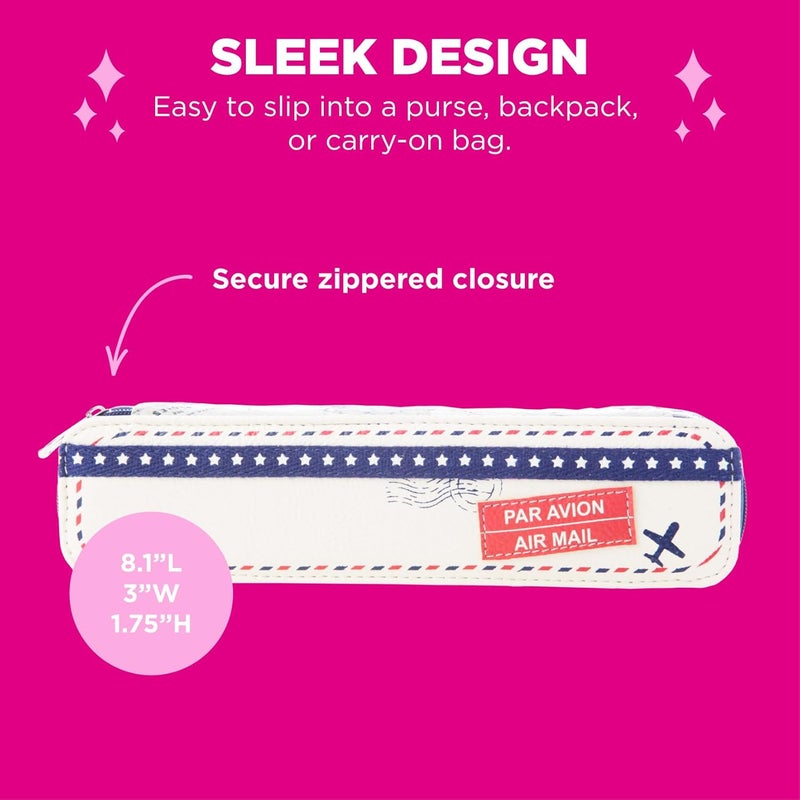 Miamica Womens Zippered Pill Case with 7Day Removable Plastic Organizer Cream 81 x 3 x 175  Weekly Medicine Box wRoll Up Design - Image 2