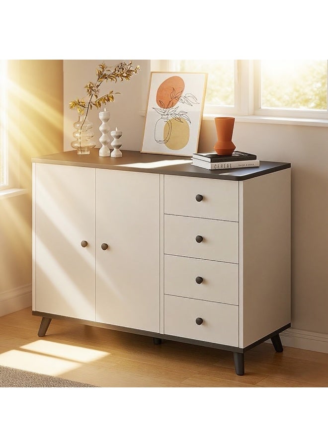 Chest of Drawers for Bedroom, Sideboard Cabinet, Buffet Cabinet, Kitchen Cabinet - Wooden Storage Cabinet with Legs, 4 Drawers and 2 Doors, for Living Room, Dining, Kitchen & Coffee Corner, GLC104 - Image 3