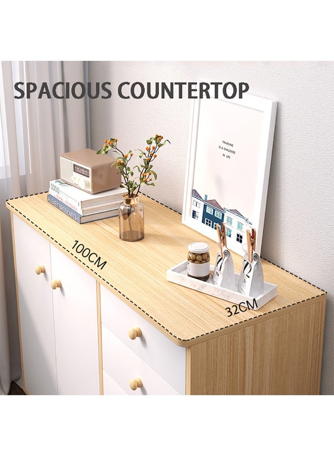 Chest of Drawers for Bedroom, Sideboard Cabinet, Buffet Cabinet, Kitchen Cabinet - Wooden Storage Cabinet with Legs, 4 Drawers and 2 Doors, for Living Room, Dining, Kitchen & Coffee Corner, GLC104 - Image 5