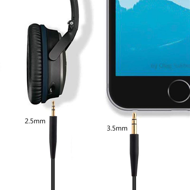 Toeasor كابل صوت بديل AUX 3.5 مم إلى 2.5 مم متوافق مع سماعات Bose 700 QuietComfort QC45 QC35II QC35 QC25 لإلغاء الضوضاء، SoundTrue Soundlink On-Ear 2 OE2 OE2i (بدون ميكروفون) - Image 4