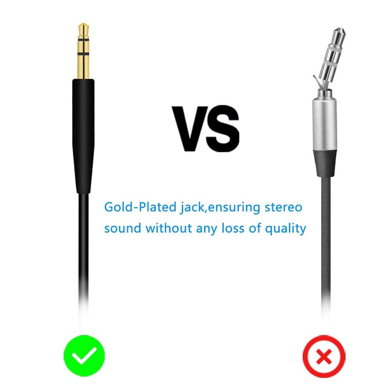 Toeasor كابل صوت بديل AUX 3.5 مم إلى 2.5 مم متوافق مع سماعات Bose 700 QuietComfort QC45 QC35II QC35 QC25 لإلغاء الضوضاء، SoundTrue Soundlink On-Ear 2 OE2 OE2i (بدون ميكروفون) - Image 3
