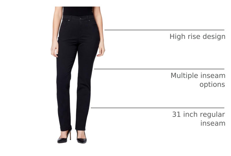 Gloria Vanderbilt womens Classic Amanda High Rise Tapered Jeans, Black, 16 Plus Short - Image 4