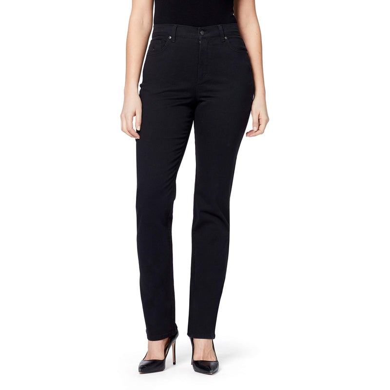 Gloria Vanderbilt womens Classic Amanda High Rise Tapered Jeans, Black, 16 Plus Short - Image 1