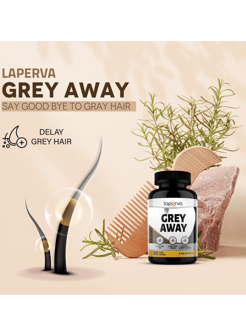 Grey Away 60 Veggie Capsules Delay Grey Hair Healthy Hair Growth