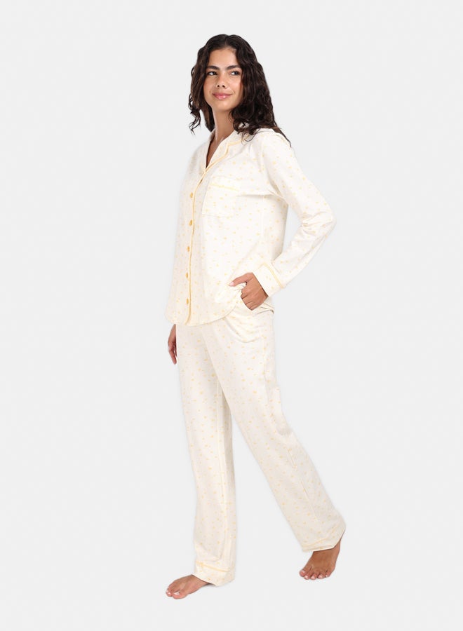 Carina Yellow Hearts Cotton Pyjama Set - Image 5