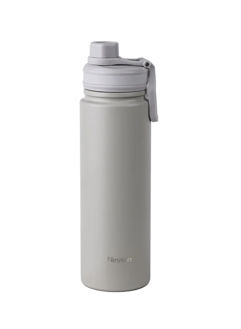 Nessan 720 ml Travel Flask – Double Wall Insulated Stainless Steel Vacuum Bottle For Hot And Cold Beverages - Beige