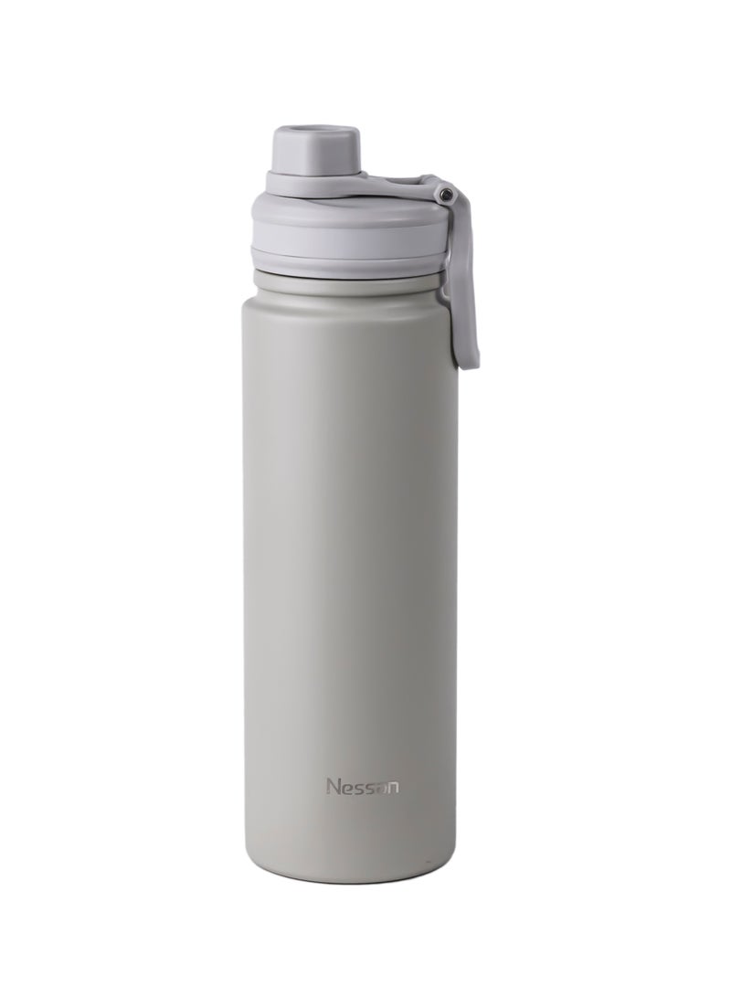 Nessan 720 ml Travel Flask – Double Wall Insulated Stainless Steel Vacuum Bottle For Hot And Cold Beverages - Beige - Image 1