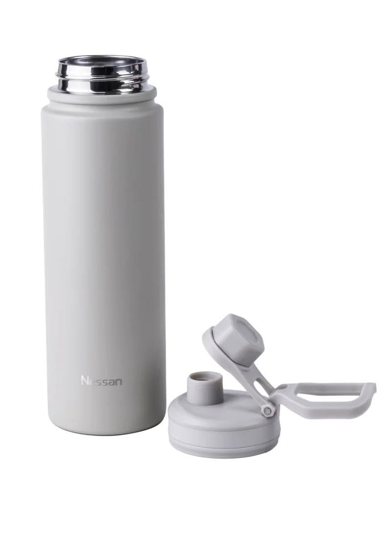 Nessan 720 ml Travel Flask – Double Wall Insulated Stainless Steel Vacuum Bottle For Hot And Cold Beverages - Beige