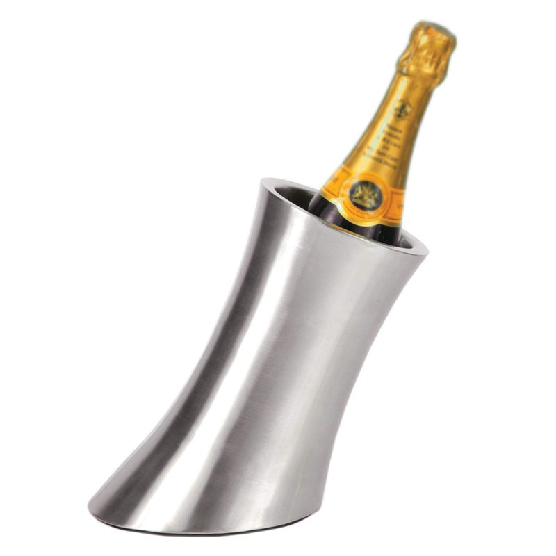 Viski Convex Wine Chiller  Double Wall Wine Cooler  Single Bottle Wine Chillers For Bottles  Stainless Steel Drink Cooler Set Of 1 - Image 5