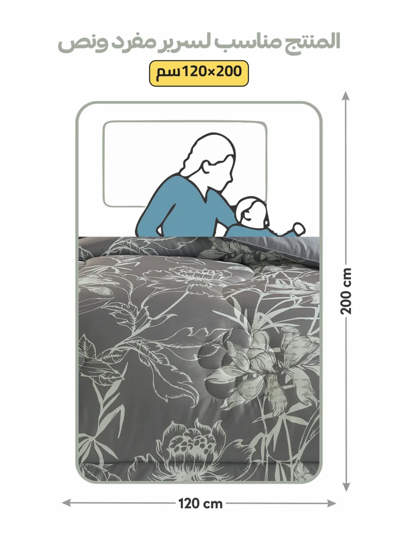 Donetella Bedding Comforter Set, twin Size Fits 120x200 cm - 4-Pcs Digital Print Quilted Bed Set, Microfiber Fabric - 1 Comforter, 1 Fitted Sheet, 1 Pillow Shams, 1 Pillowcases.