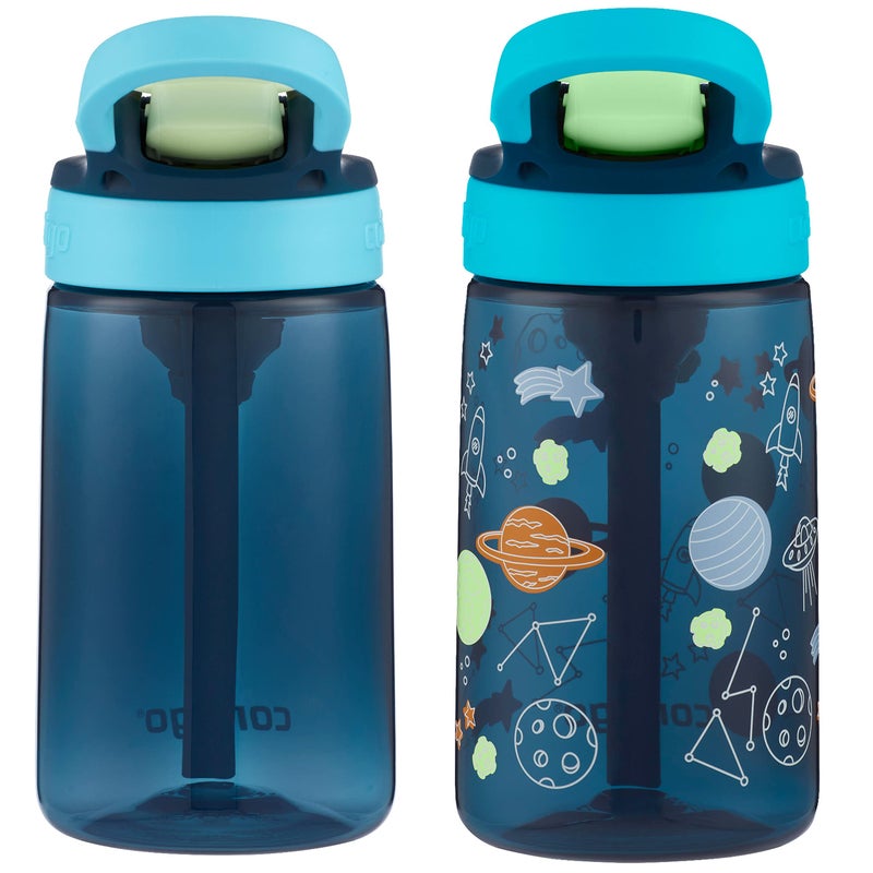 Contigo Kids Water Bottle with Redesigned AUTOSPOUT Straw, 14oz., 2 Pack, Blueberry and Blue Raspberry & Blueberry and Blue Raspberry with Cosmos - Image 2
