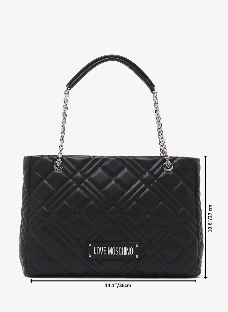 لوف موسكينو top handle logo shopper