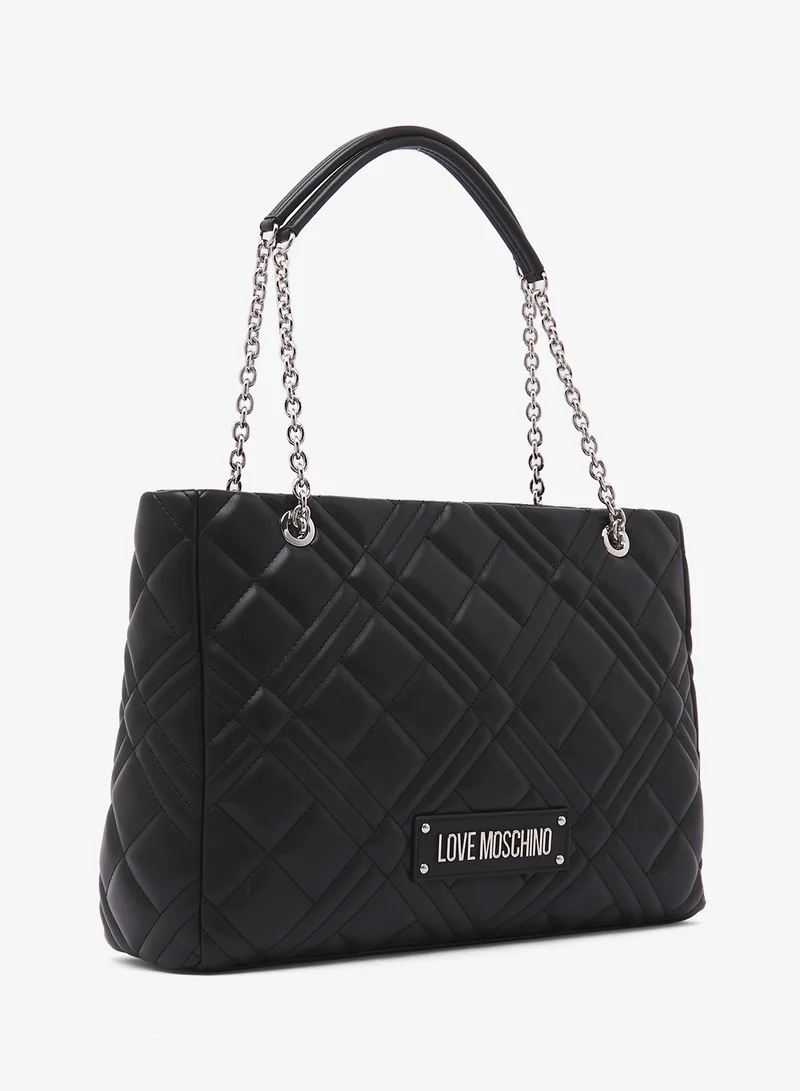 لوف موسكينو top handle logo shopper