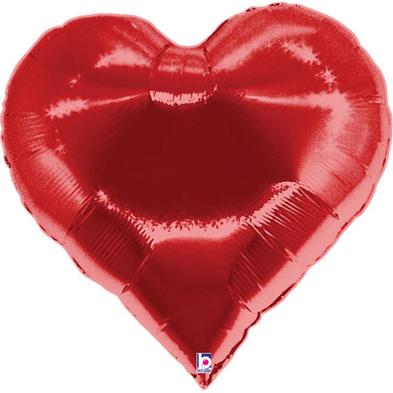 Mayflower Heart Shape Mylar Party Balloon 35 Red