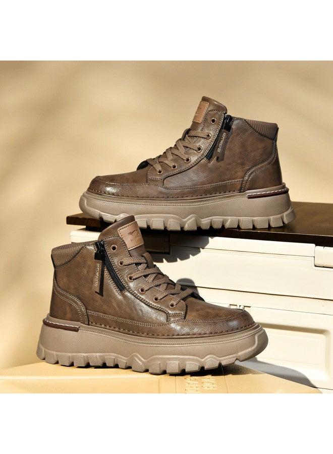 سيبتولفز 【retro Workwear】 حذاء مارتن للرجال لمدة 25 عامًا، حذاء رجالي خارجي عريض النعل يزيد الطول، موضة مريحة وعصرية للحذاء الرجالي - Image 3