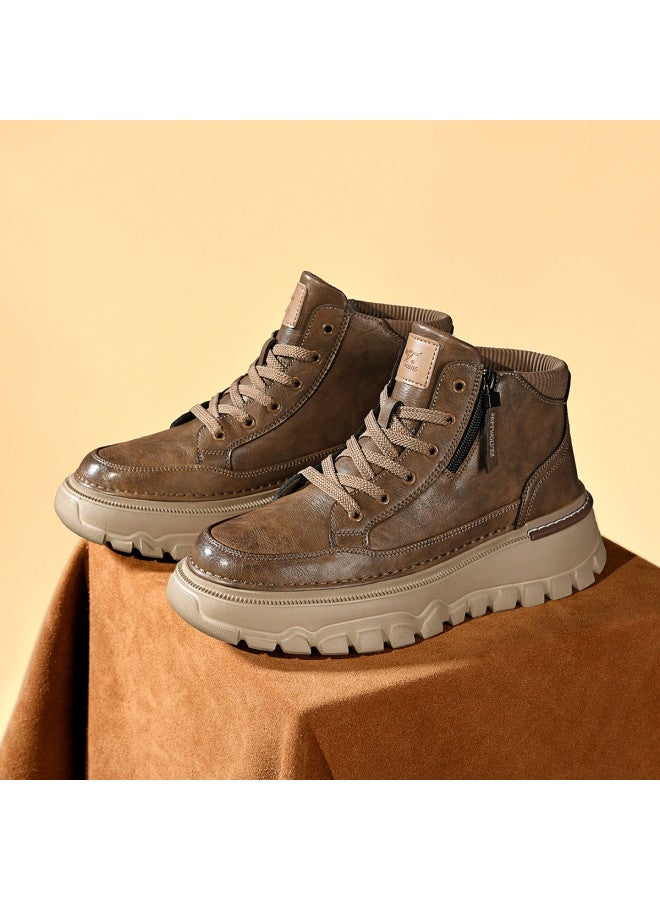 سيبتولفز 【retro Workwear】 حذاء مارتن للرجال لمدة 25 عامًا، حذاء رجالي خارجي عريض النعل يزيد الطول، موضة مريحة وعصرية للحذاء الرجالي - Image 4