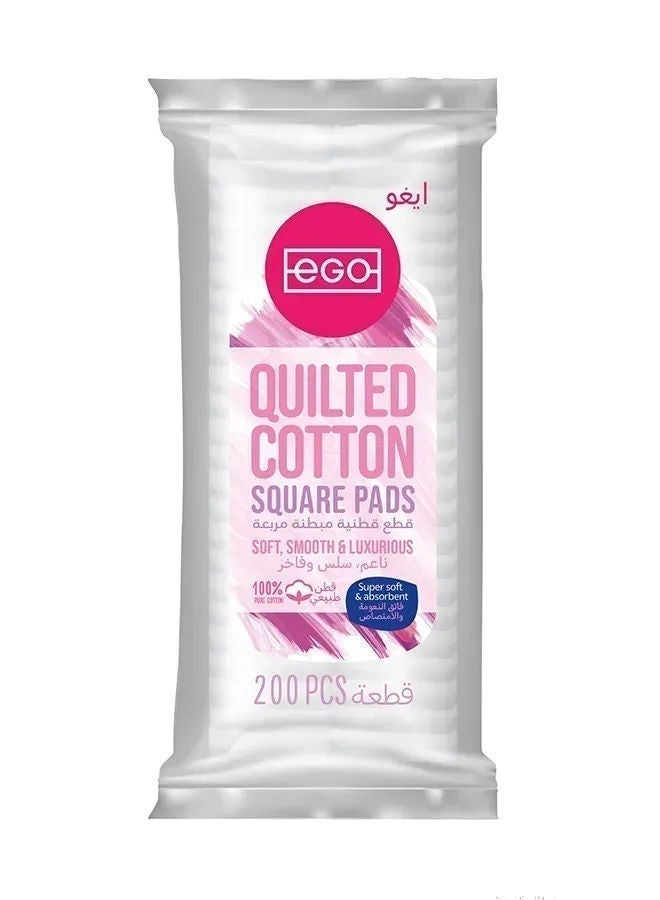 Ego Quilted Cotton Square Pads, 200 Pcs, India