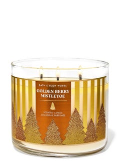 Bath & Body Works Golden Berry Mistletoe 3-Wick Candle  - Image 1