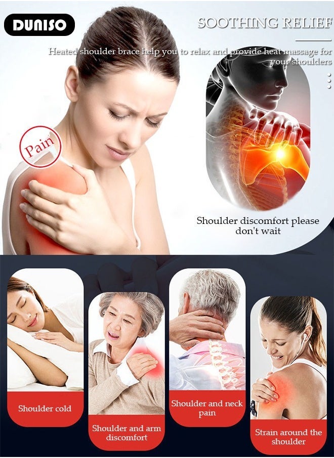 Arabest Heated Shoulder Support Braces Thermal Shoulder Protection Shoulder Pads Double Shoulder Sleeveless Jacket Protector for Men Women Injury Recovery Compression Arthritis Chronic Pain Relief  - Image 3