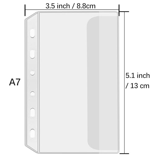 UMSICHT 12PCS A7 Binder Pockets with No Zippers, Zipless Budget Envelopes with Lids, A7 Binder Pouch for 6 Ring Binder, Money Folder Organizer, Clear PVC Savings Challenges Envelopes, 12PCS. - Image 3