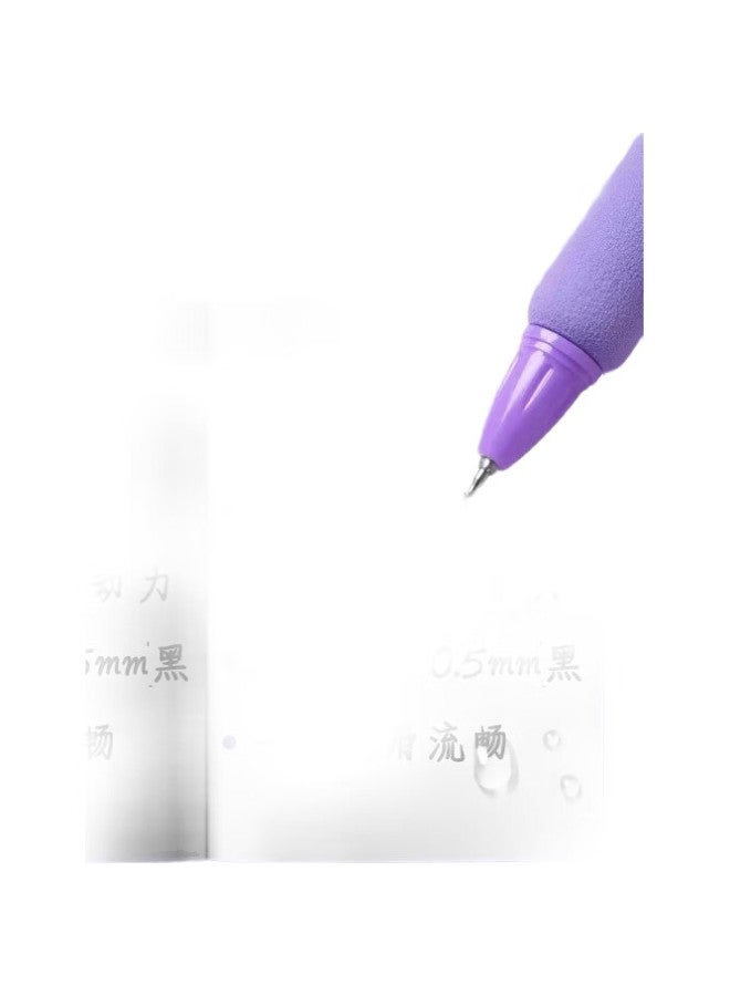 Lopet Click Pen Quick-Drying 0.5Mm Gel Pen Black Student Exam Practice Pen High-Value Signature Pen Water-Based Pen Lt-1326【Taro Milk Tea】+8025 Refills - Image 2