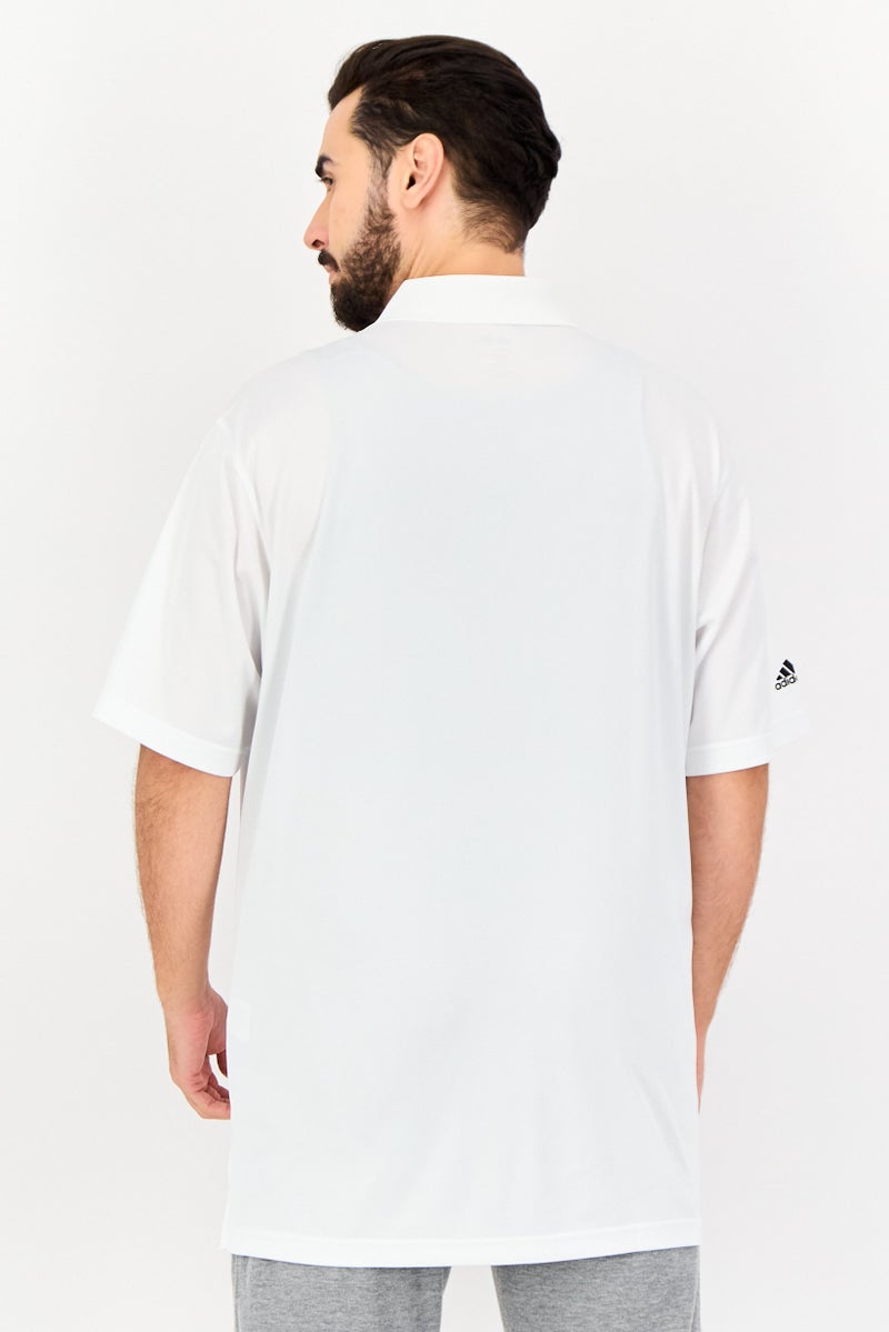Adidas تي شيرت بولو رياضي للرجال بأكمام قصيرة، أبيض - Image 3