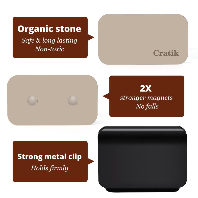 CRATIK Car Air Freshener - Stone Air Freshener - Car Odor Eliminator for Visor Clip- Natural Scent Starter Kit, Vehicle Scent Diffuser for Cabin, Truck & SUV-Pack of 3 (Teak-Amber-Open Air)-CLIP INCLUDED - Image 5