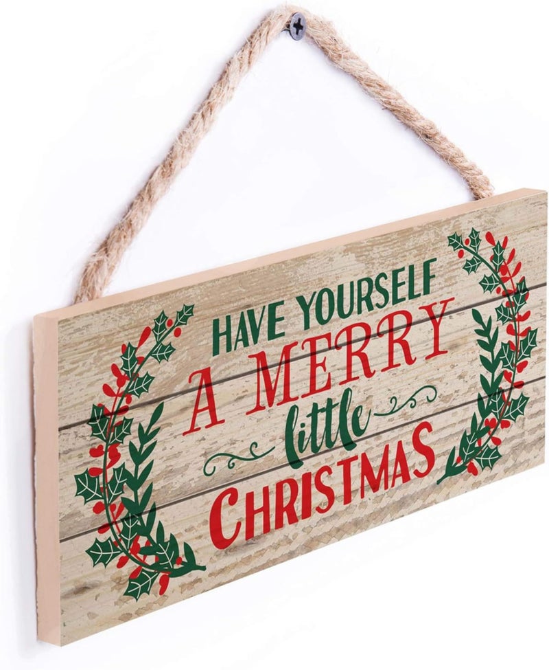 P. Graham Dunn Have Yourself a Merry Little Christmas Holly 5 x 10 Wood Plank Design Hanging Sign - Image 2