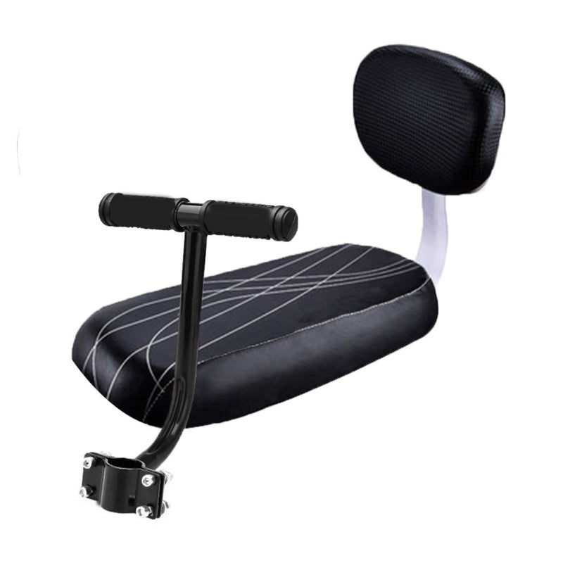 Bike Child Seat Rear: Plastic + Iron Construction - Easy Install Secure Backrest Footrests for Toddler Family Biking Fits Seat Tubes <35mm - Image 4