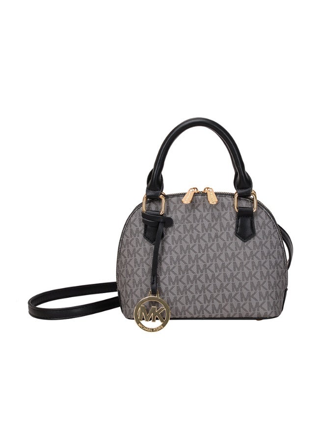 Michael Classic Michael Kors black and gray monogram tote and crossbody handbag for women, stylish for commuting - Image 1