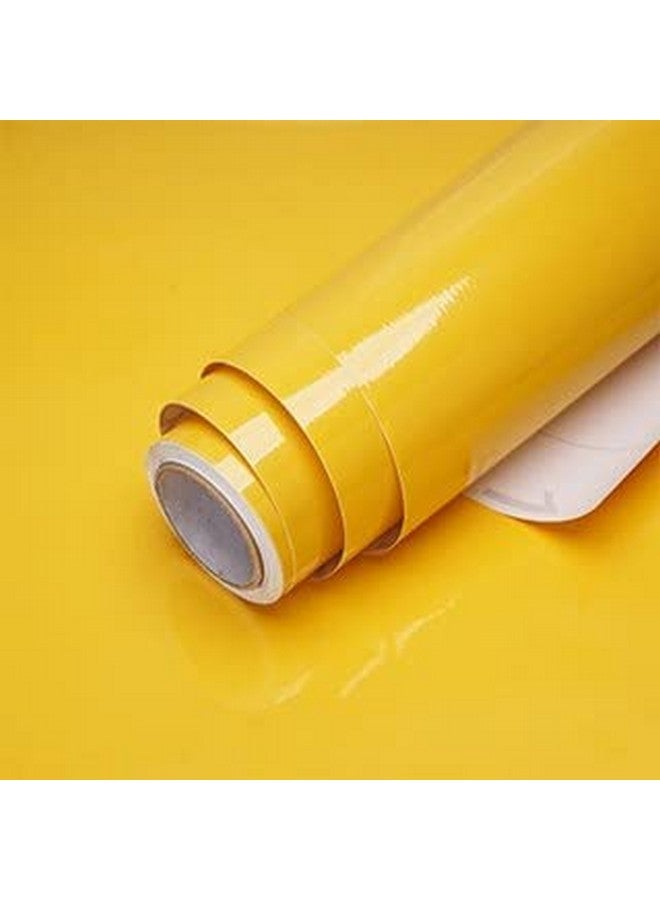 ويسدم ورق حائط أصفر لامع للمطبخ، أصفر ذاتي اللصق، قابل للتقشير والعصا، ورق حائط مقاوم للماء قابل للإزالة من الفينيل، مقاس الأثاث: 60 × 200 سم - Image 1