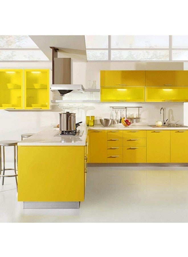 ويسدم ورق حائط أصفر لامع للمطبخ، أصفر ذاتي اللصق، قابل للتقشير والعصا، ورق حائط مقاوم للماء قابل للإزالة من الفينيل، مقاس الأثاث: 60 × 200 سم - Image 2