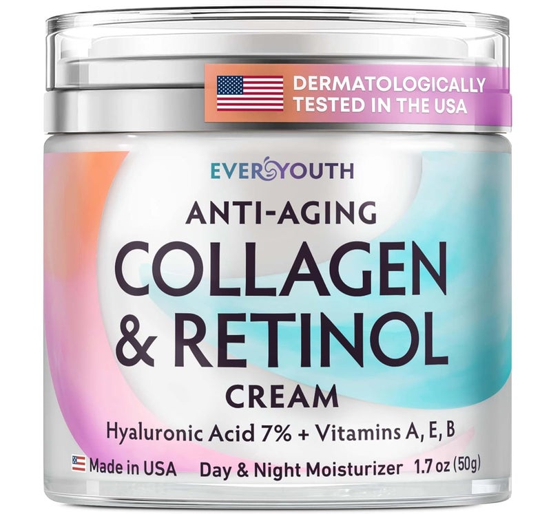 Everyouth Collagen Cream for Face Neck Dcollet Anti Aging Facial Moisturizer for Women with Hyaluronic Acid Vitamin E Made in USA Anti Wrinkle Face Cream Neck Creams for Tightening and Firming 17oz - Image 1