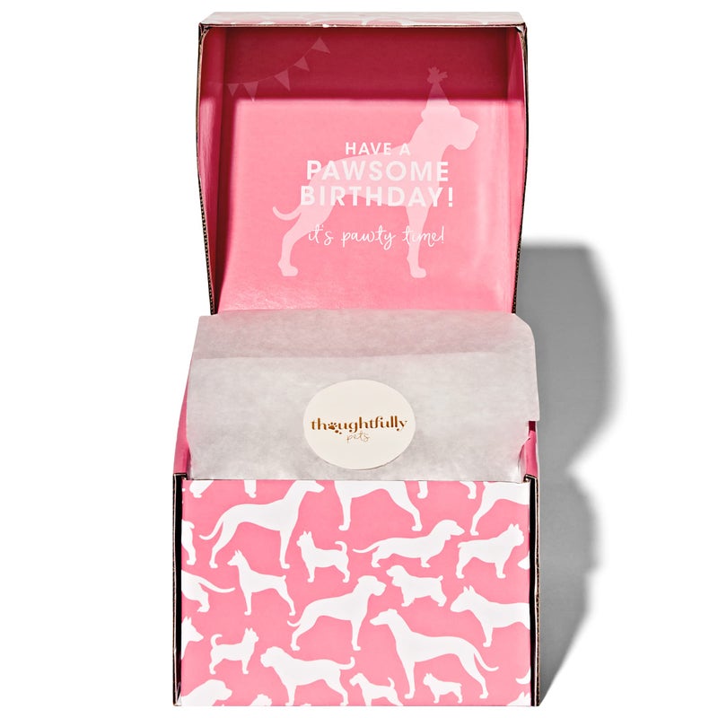 Thoughtfully Pets, Pink Dog Happy Birthday Mini Cookie Cake, Peanut Butter Flavored, Hand Decorated Hollow Biscuit Dog Treat Cake for All Small Large Breeds - Image 3