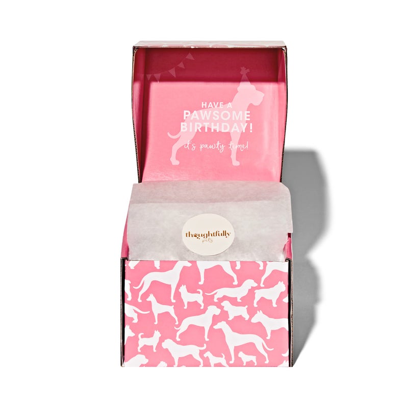 Thoughtfully Pets, Pink Dog Happy Birthday Mini Cookie Cake, Peanut Butter Flavored, Hand Decorated Hollow Biscuit Dog Treat Cake for All Small Large Breeds - Image 4