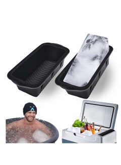 Silicone Ice Molds for Ice Baths, Extra Large 4.7lb, Coolers, Reusable Big Ice Cube Trays, Thickened Silicone Material, Save Time and Money, Bigger & Longer Lasting Ice (2 Pack) (Black)