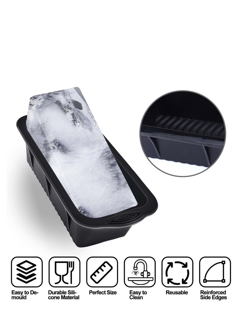 SYOSI - Silicone Ice Molds for Ice Baths, Extra Large 4.7lb, Coolers, Reusable Big Ice Cube Trays, Thickened Silicone Material, Save Time and Money, Bigger & Longer Lasting Ice (2 Pack) (Black) - Image 1