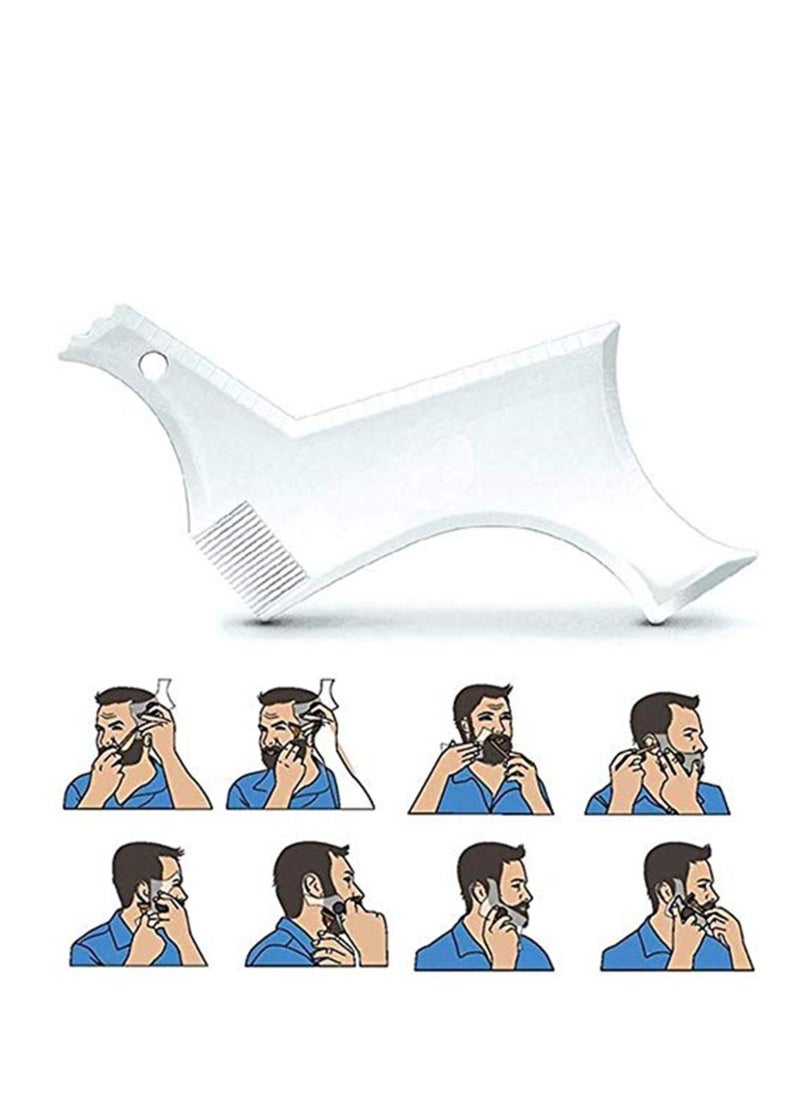 SYOSI - Shaving Template Beard Shaping Tool Transparent Styling Comb Templates for Goatee Mustache Sideburns Jaw Cheek Neck Line Symmetric Curve Step Cut Trimmer Barber Supplies Set Stencil - Image 1
