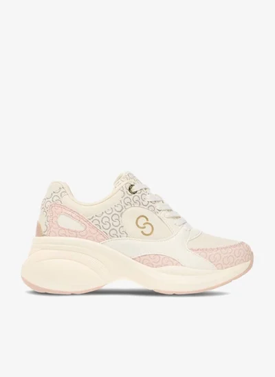 Celeste Women's Monogram Print Sneakers with Lace-Up Closure Ramadan Collection