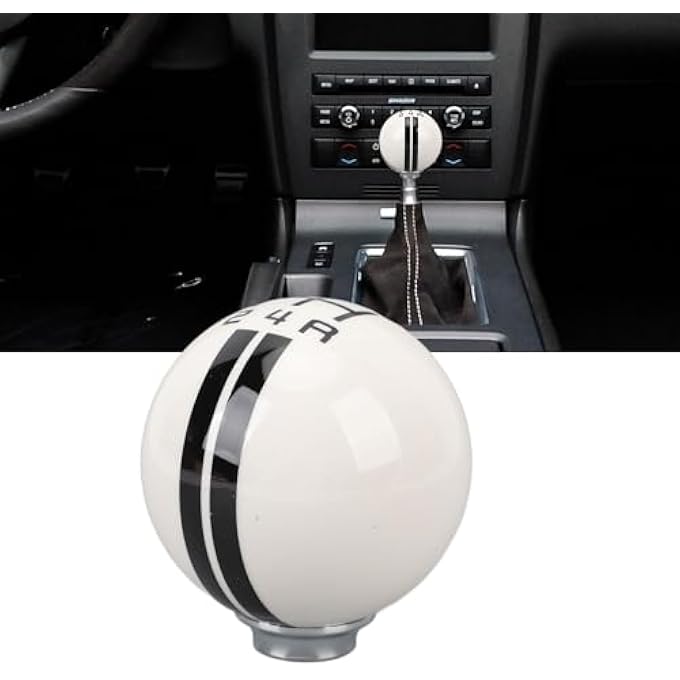 ريحني مقابض ناقل الحركة اليدوي الموزون بمقبض 5 سرعات من كريفوكت، مقبض ناقل حركة جلدي مع 3 محولات، قطع غيار أوتوماتيكية داخلية لبيض، أسود أبيض 19672018 - Image 3