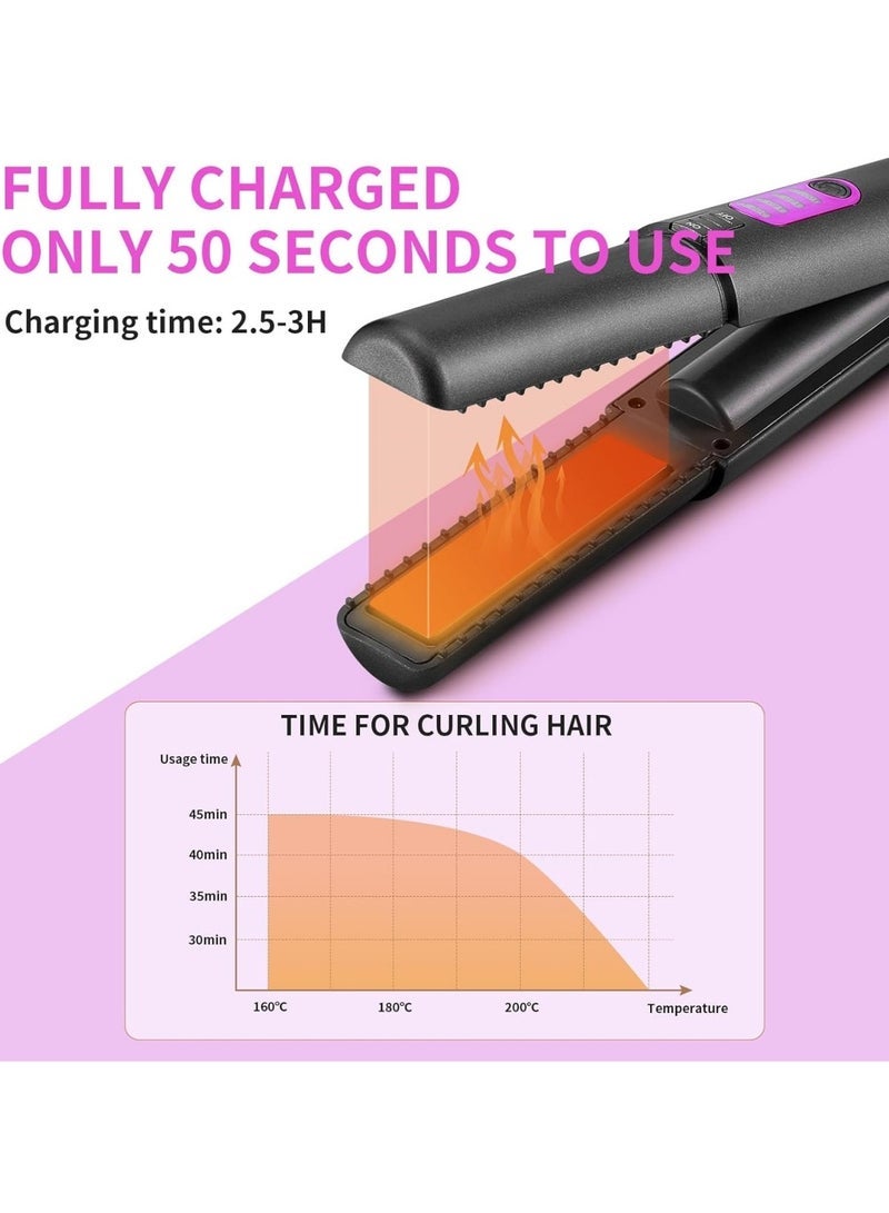 general 2 in 1 Cordless Hair Straightener and Curler Mini Portable Rechargable Travel Wireless Flat Iron Fast Heat Up Anti-Scald 3-Level Temperatures Straightener for Swift Smooth and Glossy Hair - Image 3