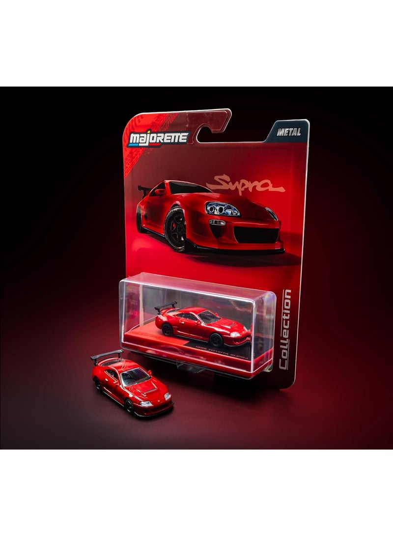 Majorette Collection 1995 Toyota Supra RZ JZA80 1:64 Die-Cast Model Car, Red Premium Metal Collectible with Rubber Tires, Detailed Interior & Display Case, Toyota Licensed Sports Car - Image 2