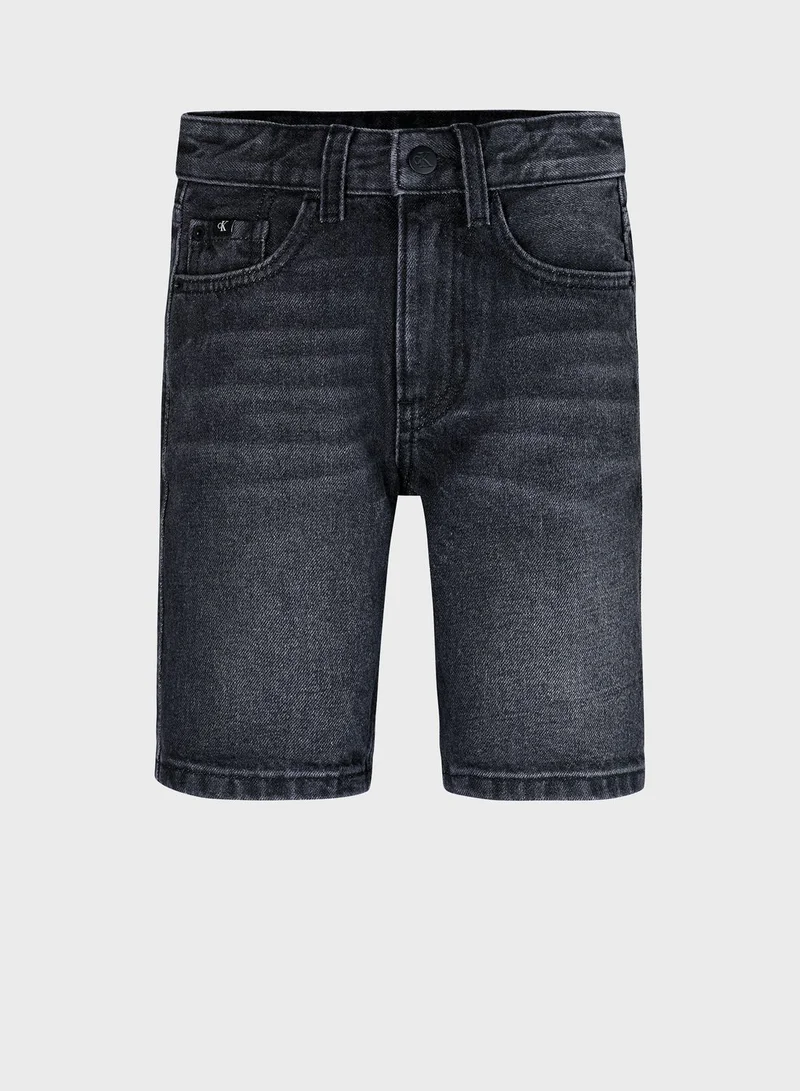Calvin Klein Jeans Kids Relaxed Fit Denim Shorts