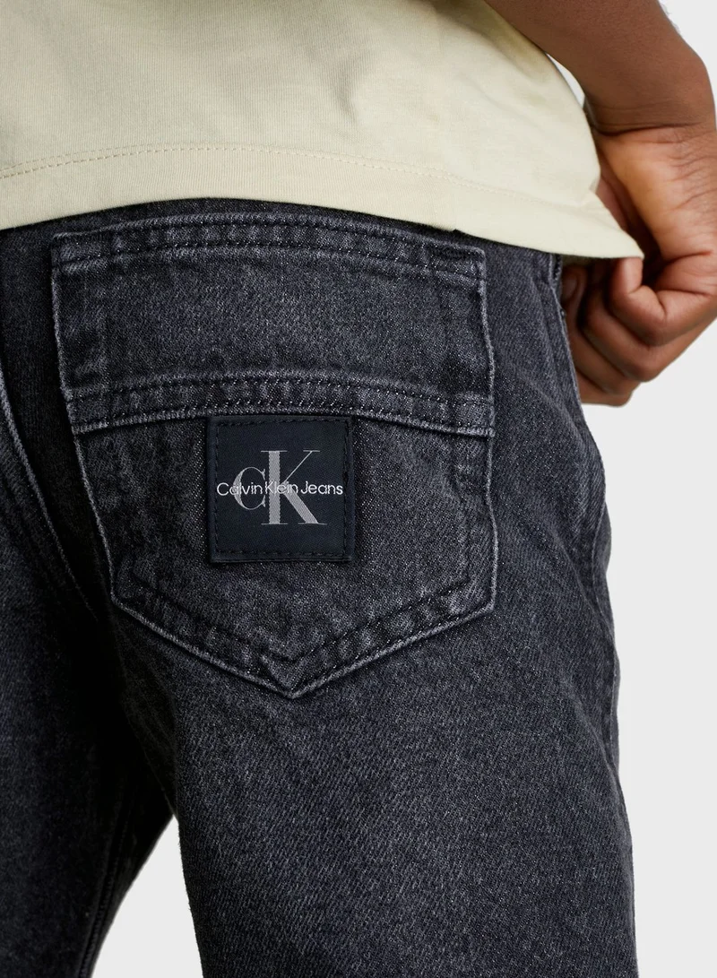 Calvin Klein Jeans Kids Relaxed Fit Denim Shorts