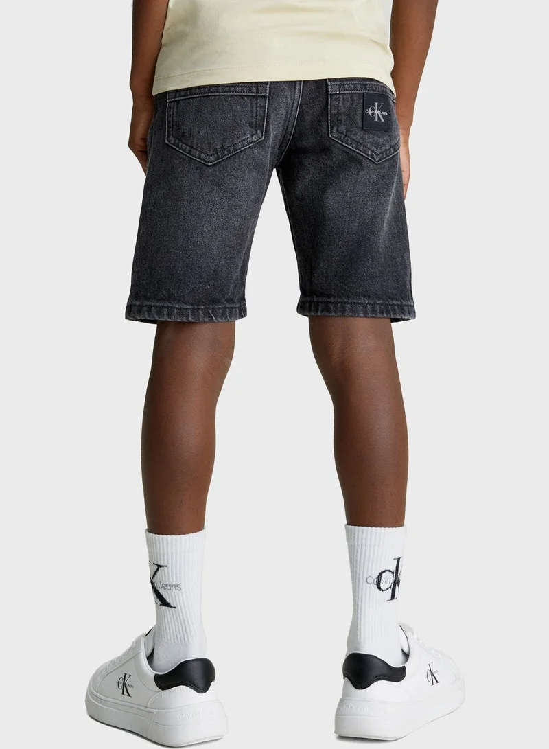 Calvin Klein Jeans Kids Relaxed Fit Denim Shorts