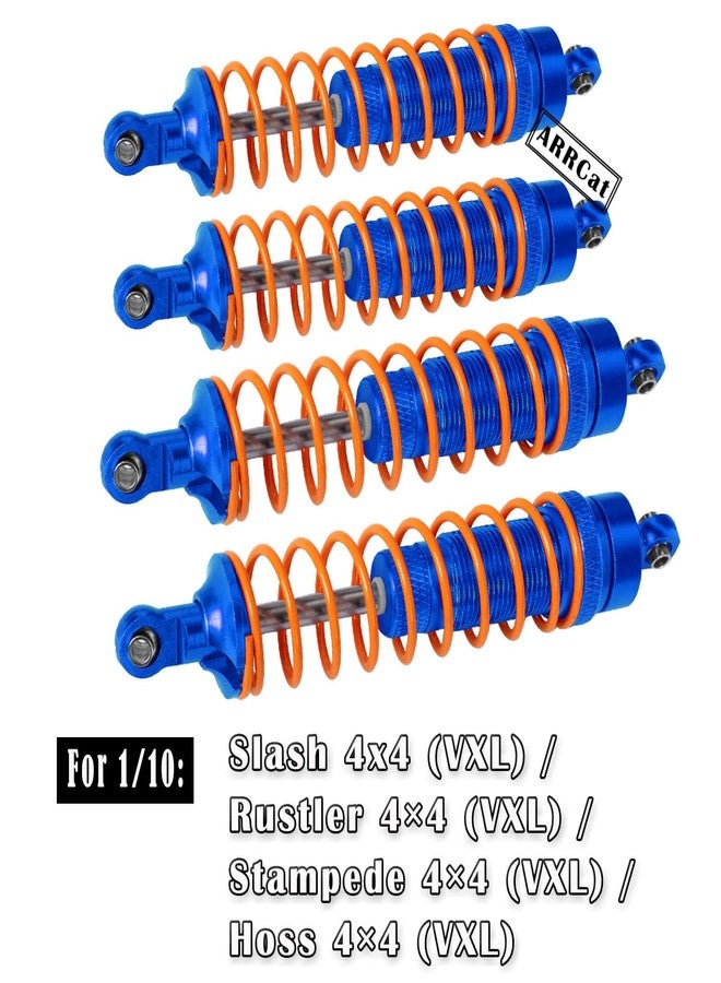 ARRCat Big Bore RC Shock for Slash 4WD, Stampede 4x4, Hoss 4x4, Rustler 4WD - 4PCS Aluminum Full Metal Shocks, Replace 5862, Navy Blue - Image 2