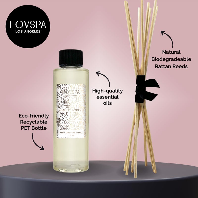 LOVSPA Baltic Amber Diffuser Oil - Luxury Essential Oils for Diffuser Refill & Air Freshener Room Spray - Long-Lasting & Natural Home Fragrance, Scented Oil for Diffusers, USA Made, 4oz - Image 2