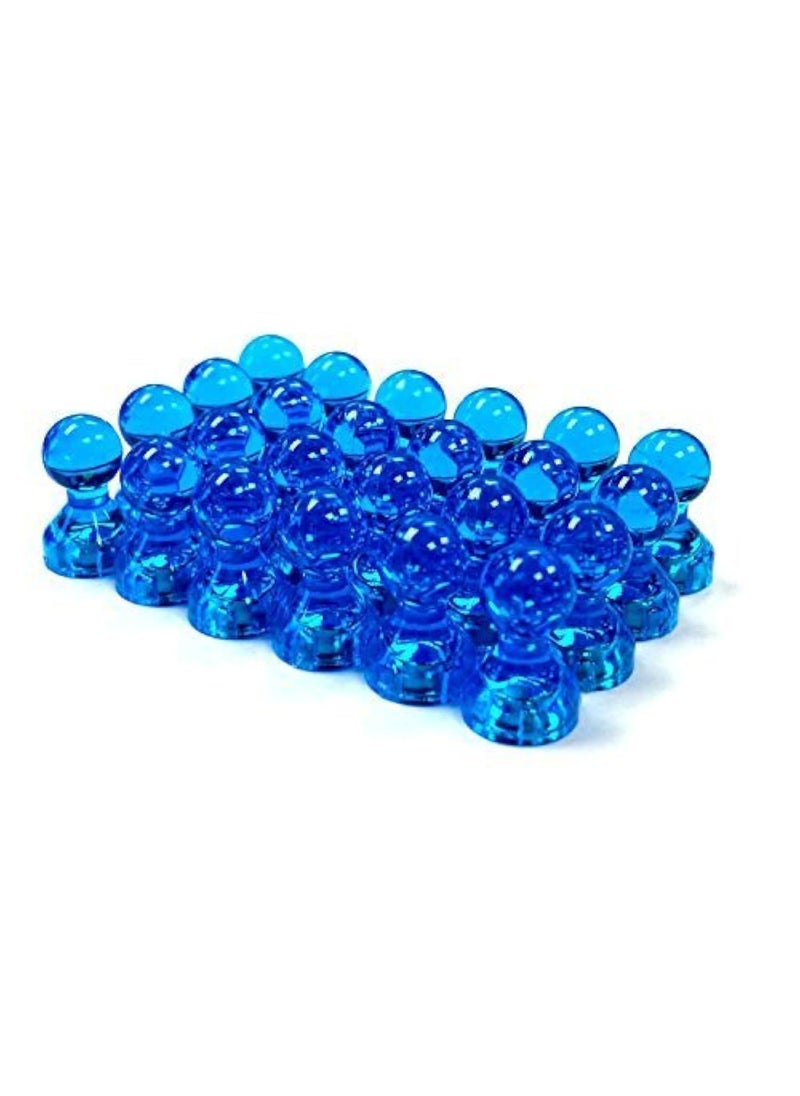 MapMagnets 24 Blue Push Pin Magnets  Perfect Magnet Set for Maps Whiteboards Calendars and Refrigerators 