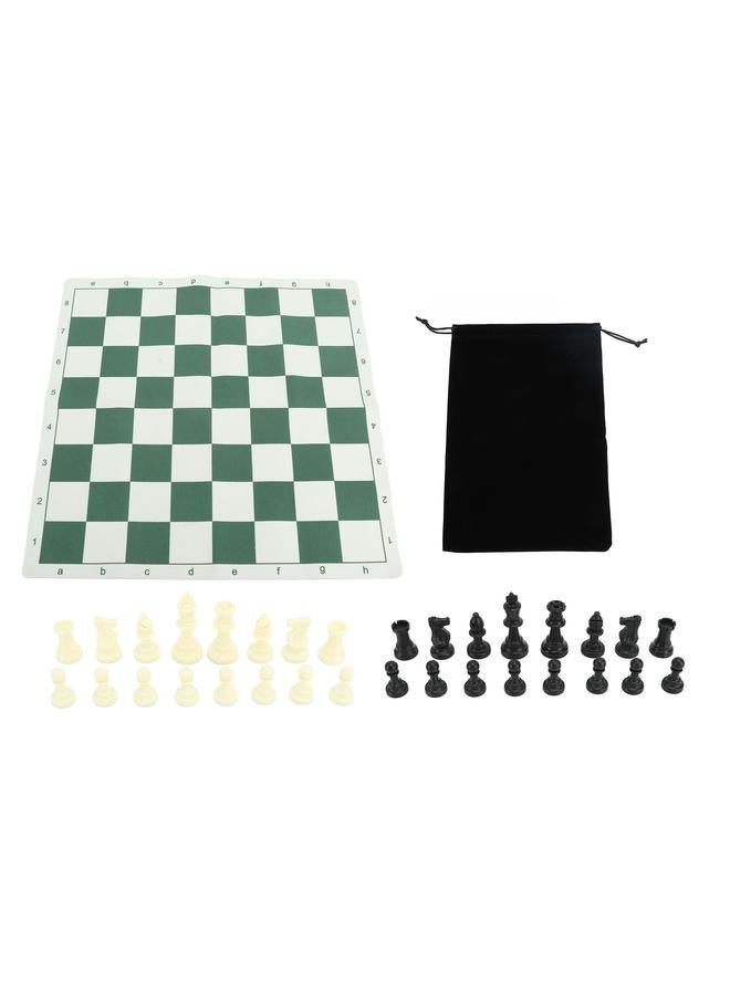 Chess Set PS Plastic for Kids Adults with PU Mat Storage Bag International Board Game