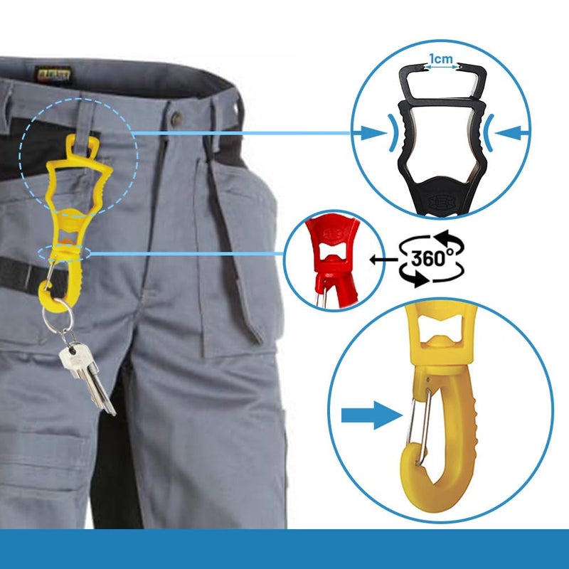 Seibertron Patented Glove Clips, Work Gloves Grabber Holder Clip to Pants, 2 Pieces Black - Image 5
